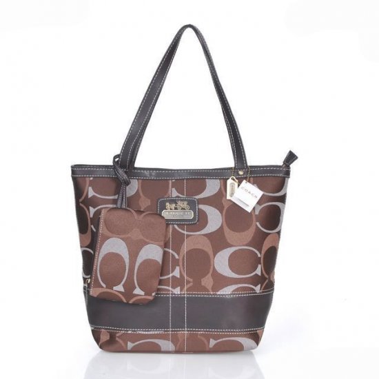 Coach Legacy C Monogram Medium Coffee Totes EQX | Women